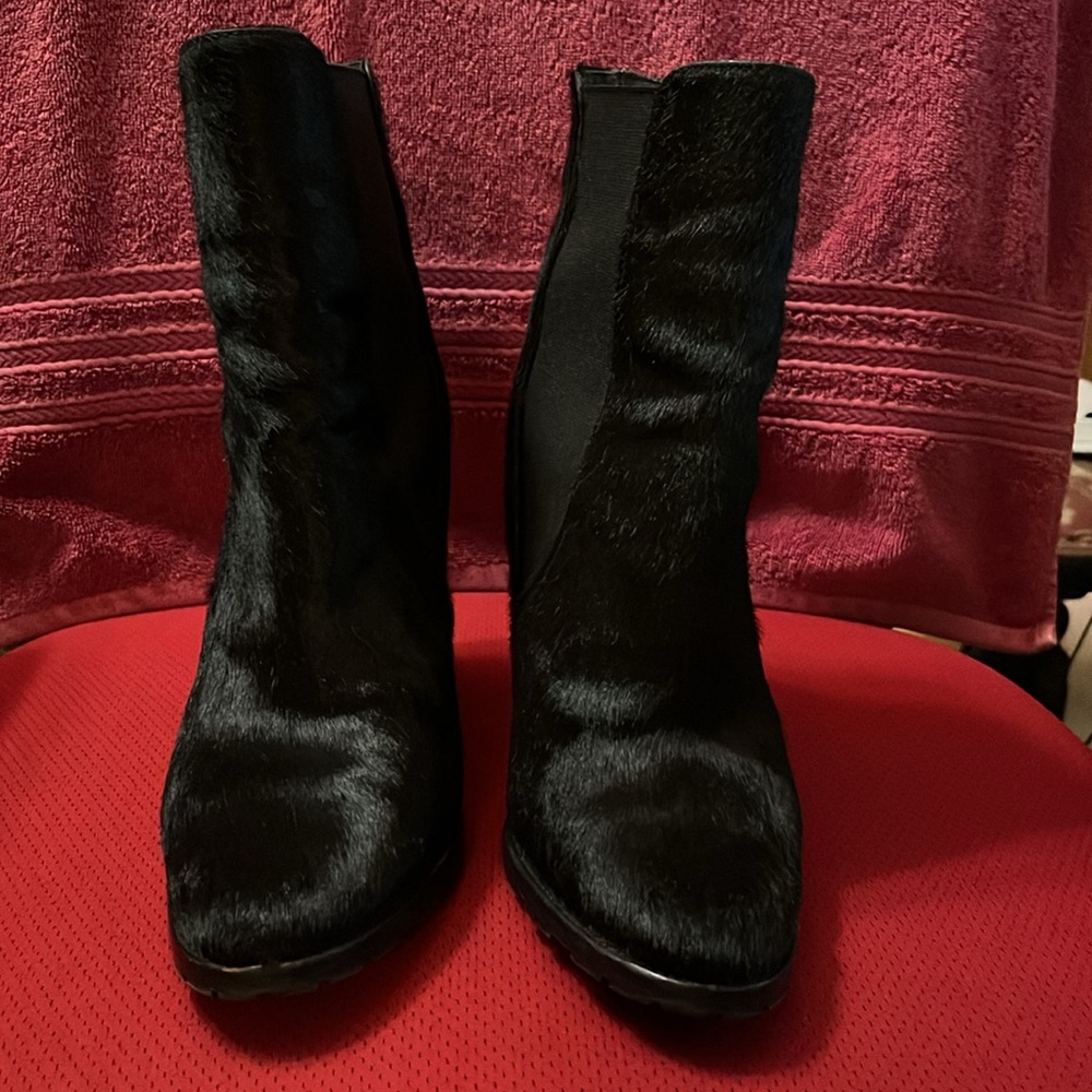 Polo Ralph Lauren Booties Calf Hair Black EU Size 40, ~US 9